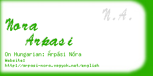 nora arpasi business card
